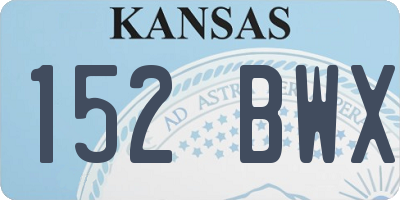 KS license plate 152BWX