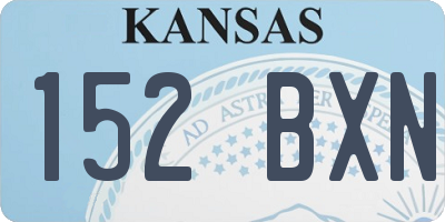 KS license plate 152BXN