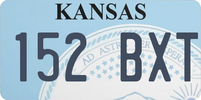 KS license plate 152BXT