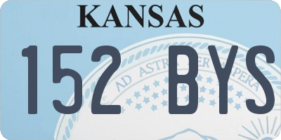KS license plate 152BYS