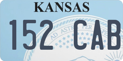KS license plate 152CAB