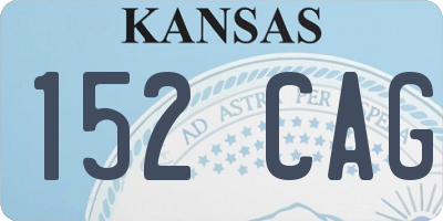 KS license plate 152CAG