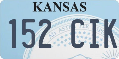 KS license plate 152CIK