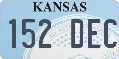 KS license plate 152DEC
