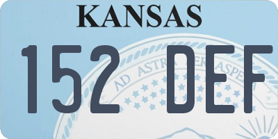 KS license plate 152DEF