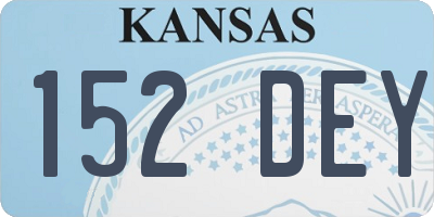 KS license plate 152DEY