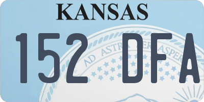 KS license plate 152DFA