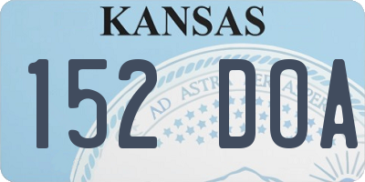 KS license plate 152DOA