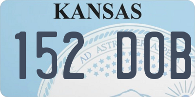 KS license plate 152DOB