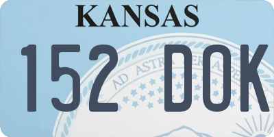 KS license plate 152DOK