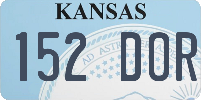 KS license plate 152DOR