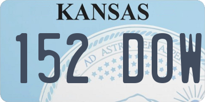 KS license plate 152DOW