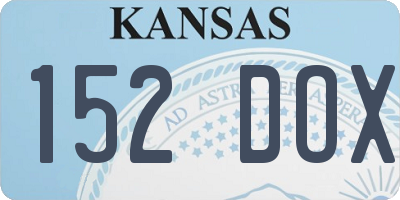 KS license plate 152DOX