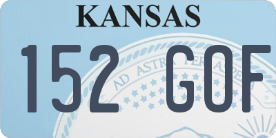 KS license plate 152GOF