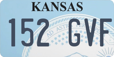 KS license plate 152GVF