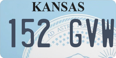 KS license plate 152GVW
