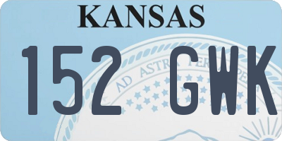 KS license plate 152GWK