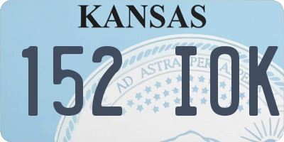 KS license plate 152IOK