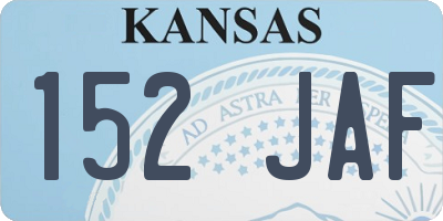 KS license plate 152JAF