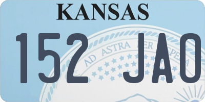 KS license plate 152JAO