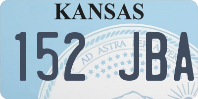 KS license plate 152JBA