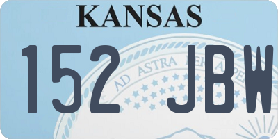 KS license plate 152JBW