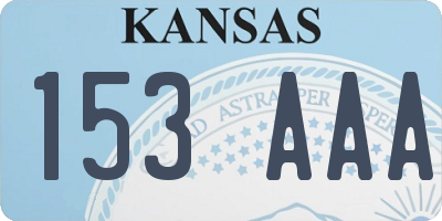 KS license plate 153AAA