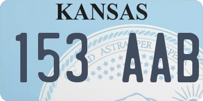 KS license plate 153AAB