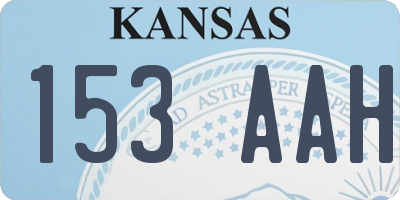 KS license plate 153AAH