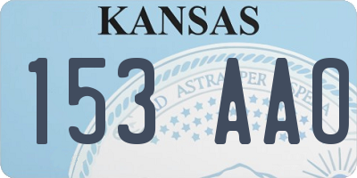 KS license plate 153AAO