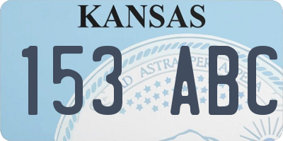 KS license plate 153ABC