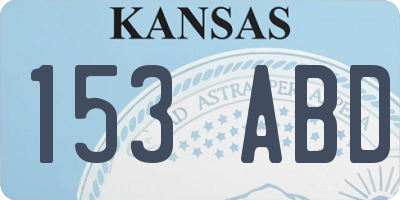 KS license plate 153ABD