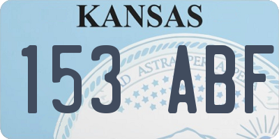 KS license plate 153ABF