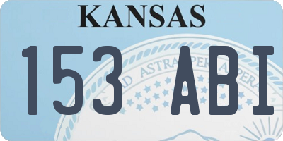 KS license plate 153ABI