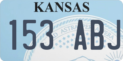KS license plate 153ABJ