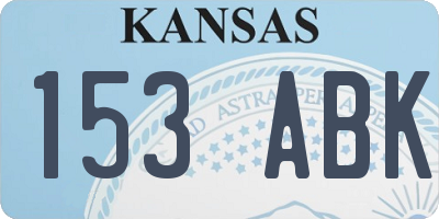 KS license plate 153ABK