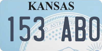KS license plate 153ABO