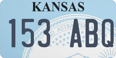 KS license plate 153ABQ