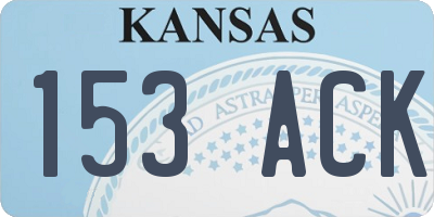 KS license plate 153ACK