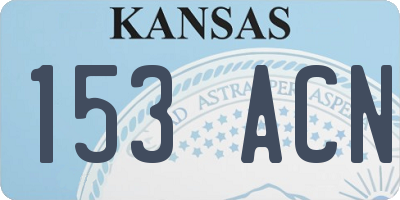 KS license plate 153ACN