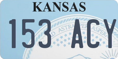 KS license plate 153ACY