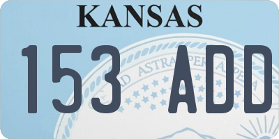 KS license plate 153ADD
