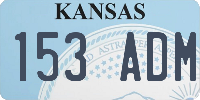 KS license plate 153ADM