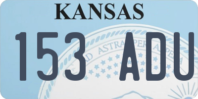 KS license plate 153ADU