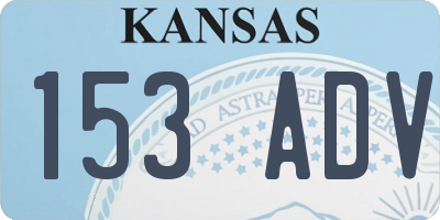 KS license plate 153ADV