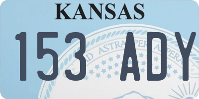 KS license plate 153ADY