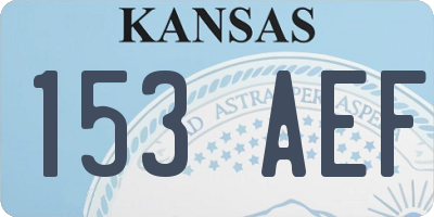 KS license plate 153AEF