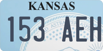 KS license plate 153AEH