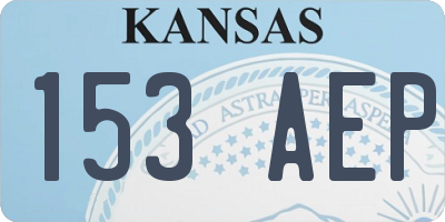 KS license plate 153AEP