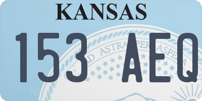 KS license plate 153AEQ